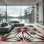 Crimson Pink Starburst Radiant Rug
