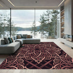 Intricate Rose Gold Interwoven Mandala Rug