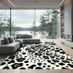 Black White Blobs Scatter Rug