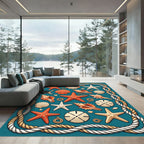 Nautical Starfish Seashell Rope Ensemble Rug