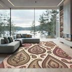 Vintage Pink Paisley Floral Medallion Rug