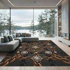 Opulent Gold Chain Linked Jewel Grid Rug