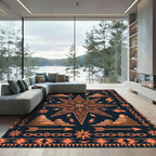 Geometric Star Pyramid Amber Dark Rug