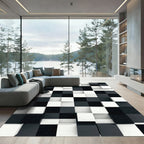 Monochrome 3D Cube Shadow Play Rug
