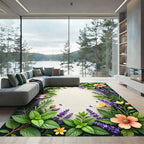 Herbal Garden Floral Border Rug