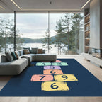 Playful Chalk Hopscotch Pastel Number Floor Rug