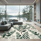Forest Green Branch Botanical Layout Rug