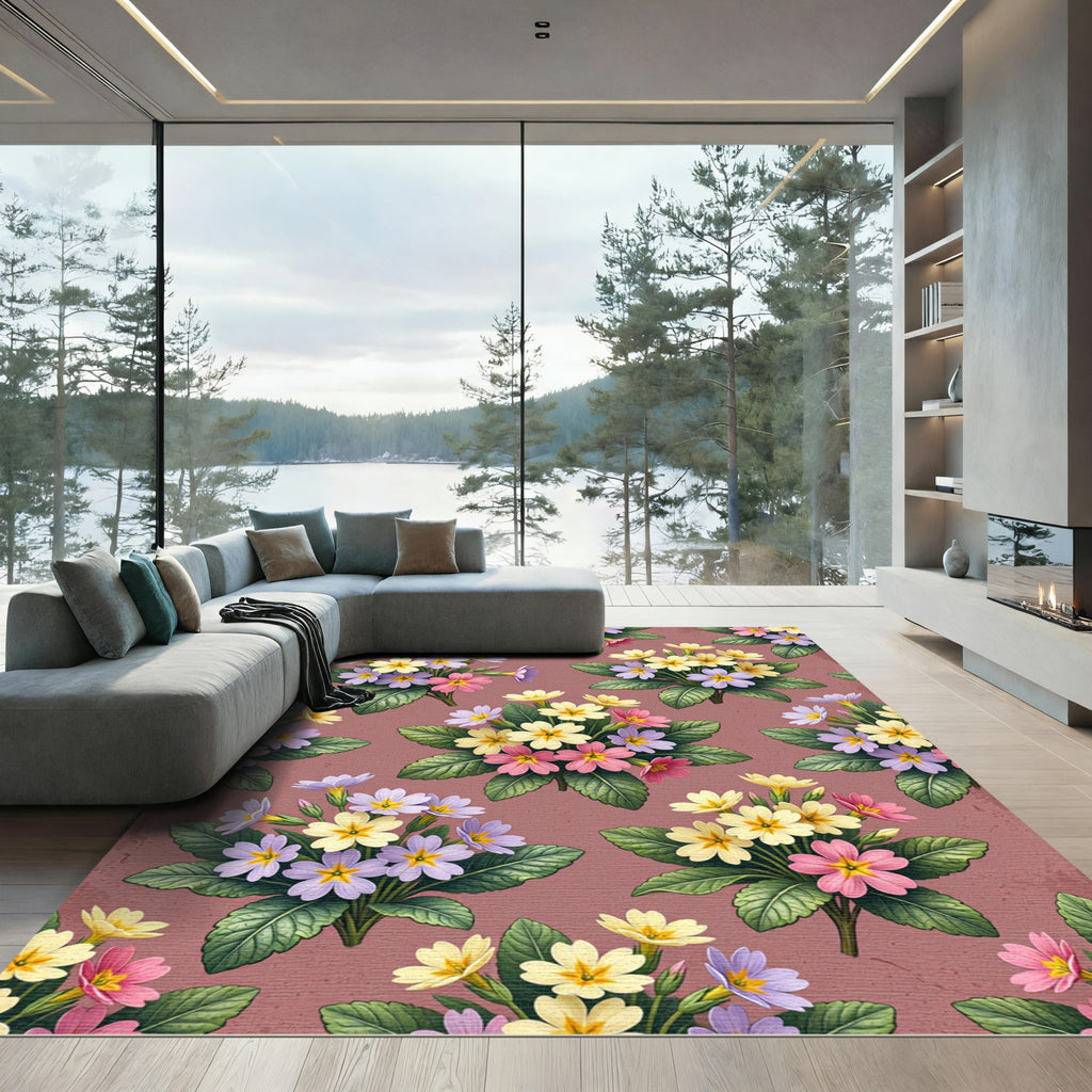 Pastel Floral Bouquet Arrangement Rug