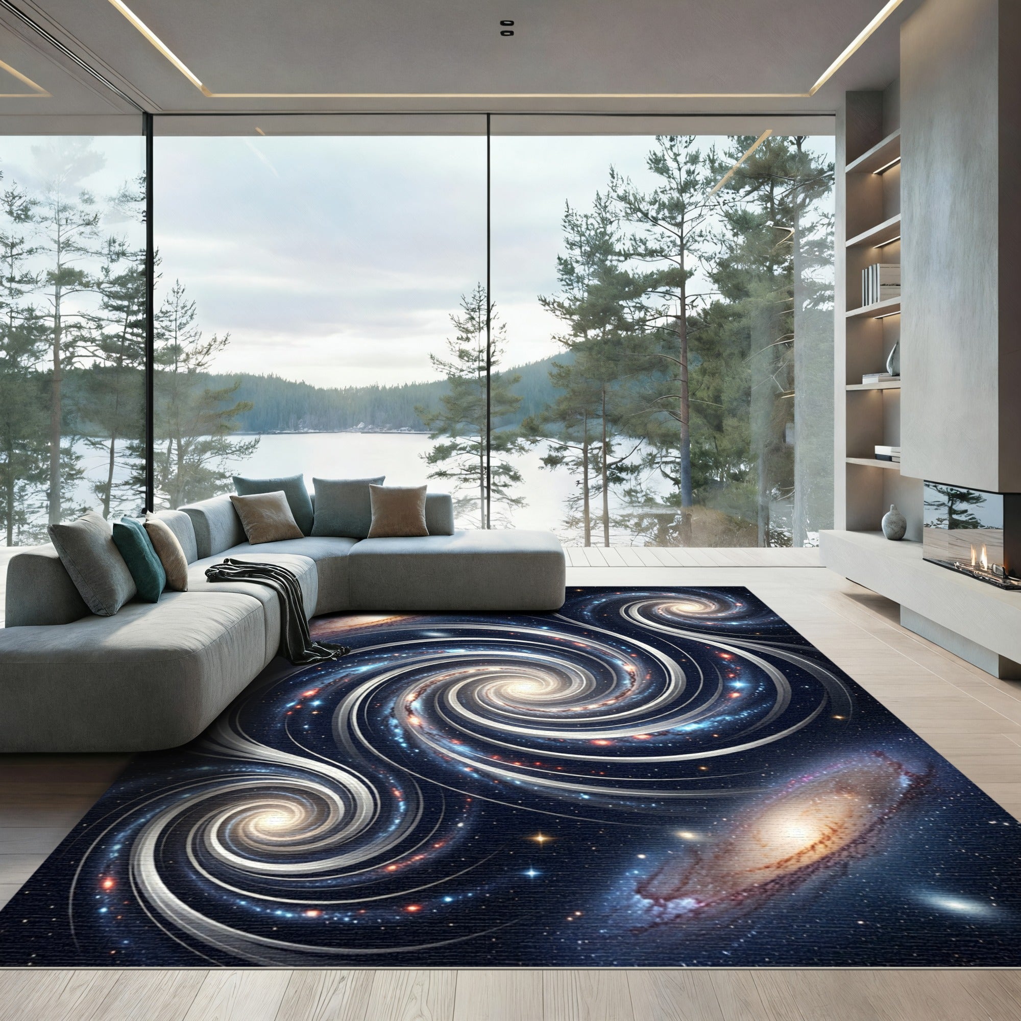 Infinite Cosmic Spiral Galaxy Nebula Rug