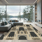 Intricate Archway Beige Ornamental Tapestry Rug