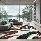 Earth Tones Brushstroke Swirl Rug