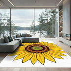 Radiant Yellow Sunflower Mandala Rug