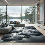 Dramatic Gray Stormy Cloudscape Rug