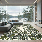 Lush Green Climbing Ivy Trellis Rug