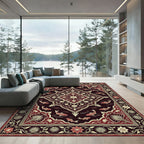 Rich Crimson Koi Water Garden Rug