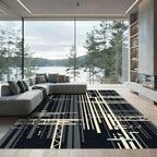 Minimalist Architectural Monochrome Grid Rug