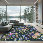 Pastel Rose Pansy Sweet Pea Bouquet Rug