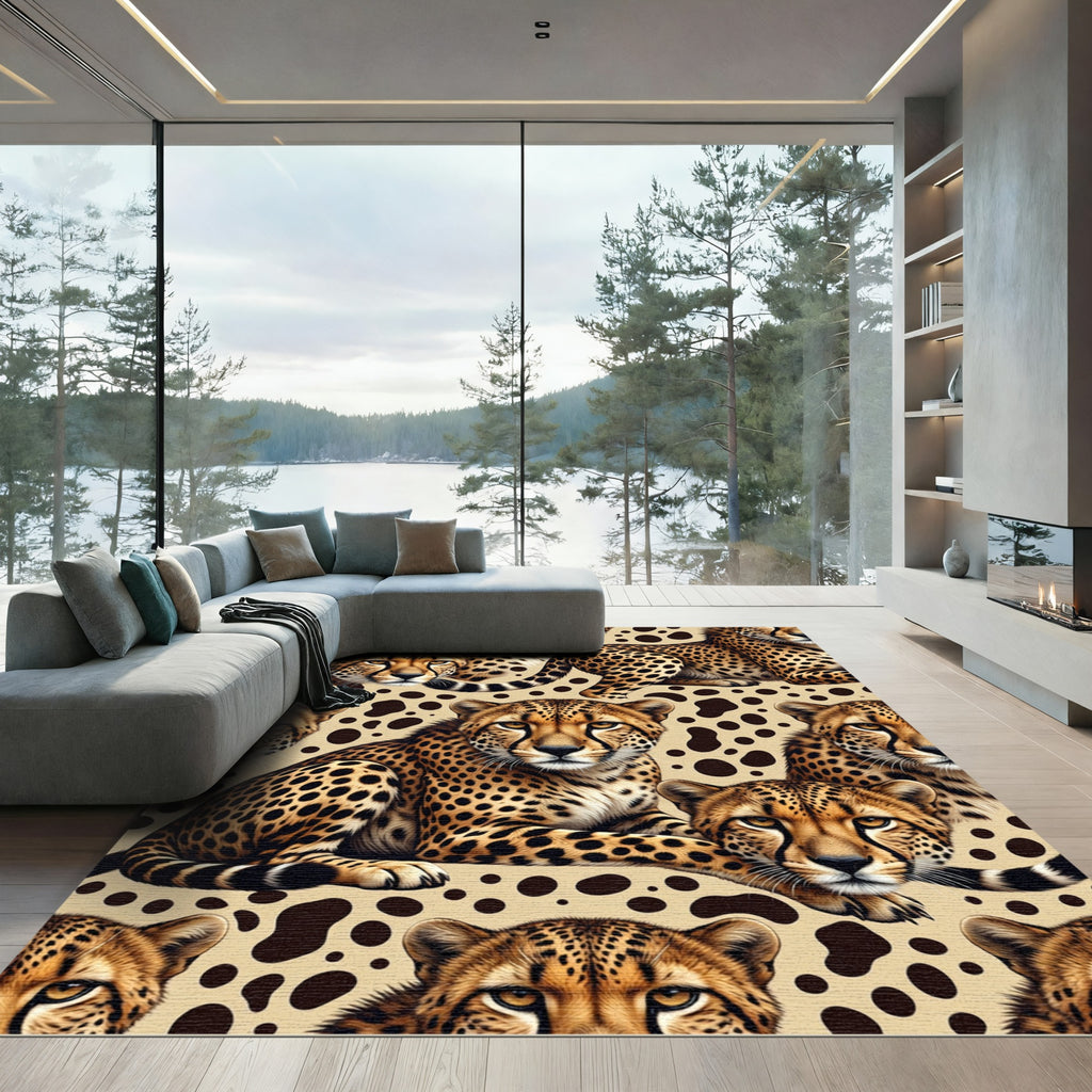 Golden Cheetah Spots Wild Fauna Rug