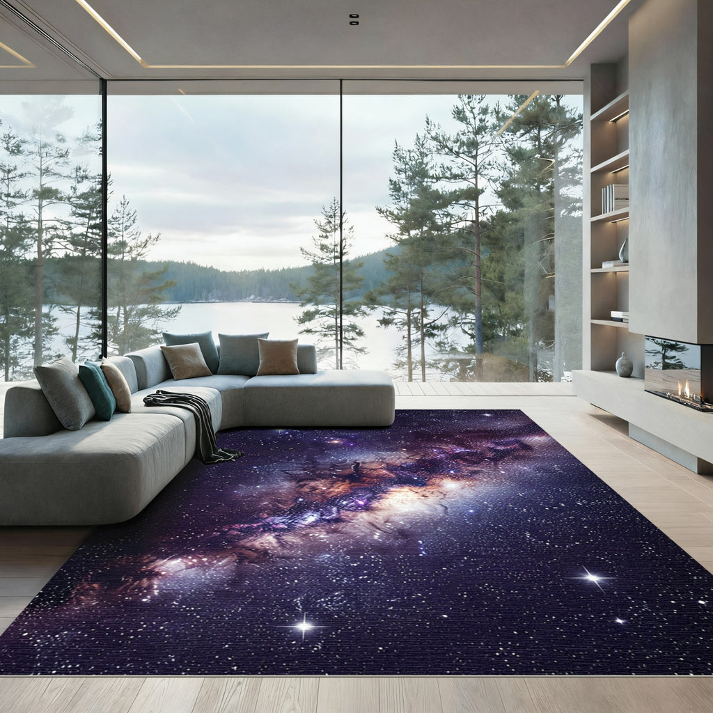 Cosmic Nebula Galaxy Swirl Area Rug