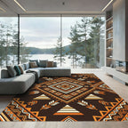 Rich Earthy Tribal Diamond Arrow Rug