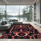 Gothic Crimson Anatomical Skeleton Bone Composition Rug
