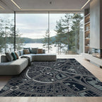 Cityscape Gray Highway Junction Rug