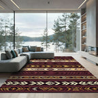 Earthy Geometric Arrow Striped Boho Rug