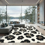 Fierce Black Spotted Floral Rug