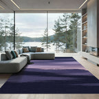 Minimalist Deep Violet Abstract Brushstroke Rug