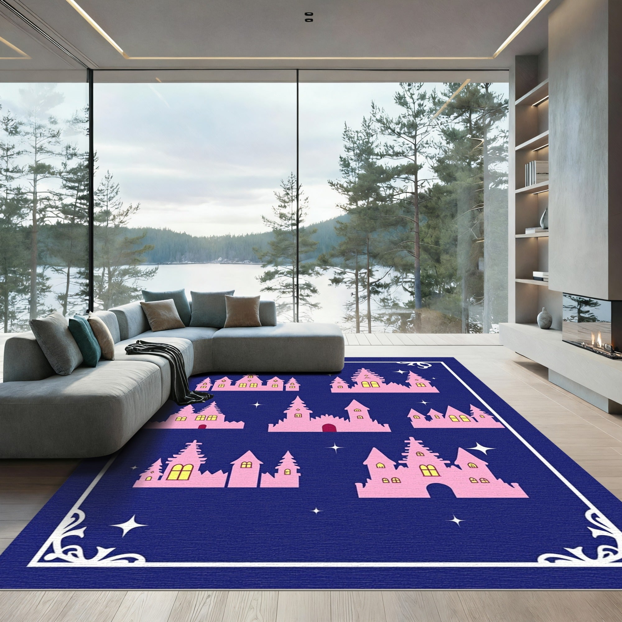 Pink Castle Collection Night Sky Rug