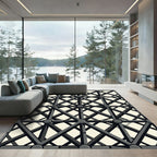 Dark Gray Geometric Lattice Rug