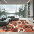 Terra Cotta Floral Medallion Arrangement Rug