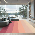 Graduated Pink Peach Stripe Rug