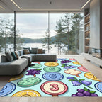 Whimsical Pastel Candy Fruit Confection Illustration Rug