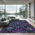Neon Gothic Spider Web Celestial Rug