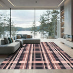 Rose Gold Plaid Lattice Rug