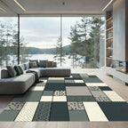 Eclectic Patchwork Geometric Abstract Rug