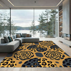 Bold Leopard Spots Swirl Composition Rug