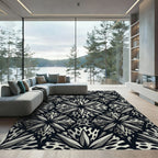 Monochromatic 3D Starburst Geometric Rug