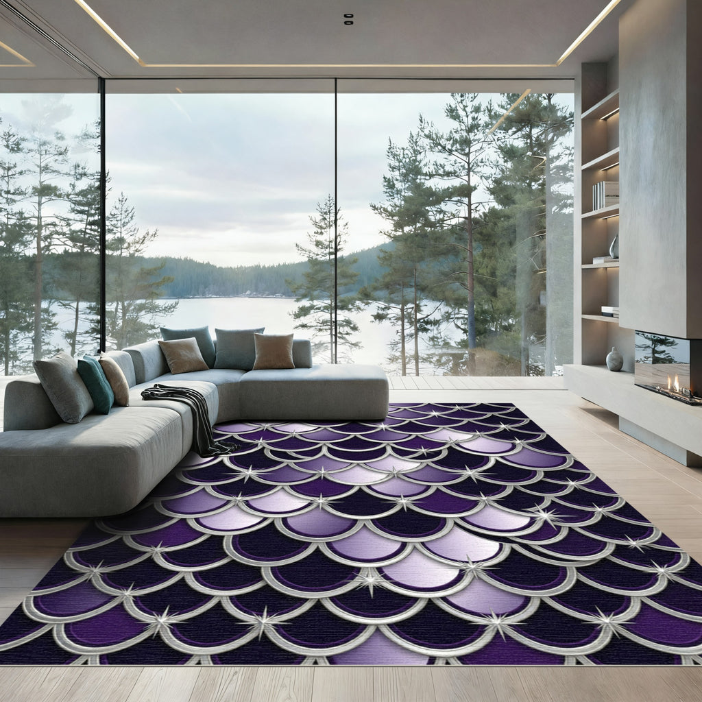 Metallic Purple Shimmering Scale Zenith Rug