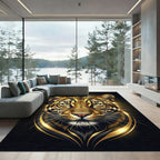 Majestic Golden Leopard Portrait Luminary Rug