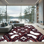 Elegant Deep Burgundy Interweaving Scroll Rug