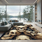 Gothic Cream Skull Collage Rug