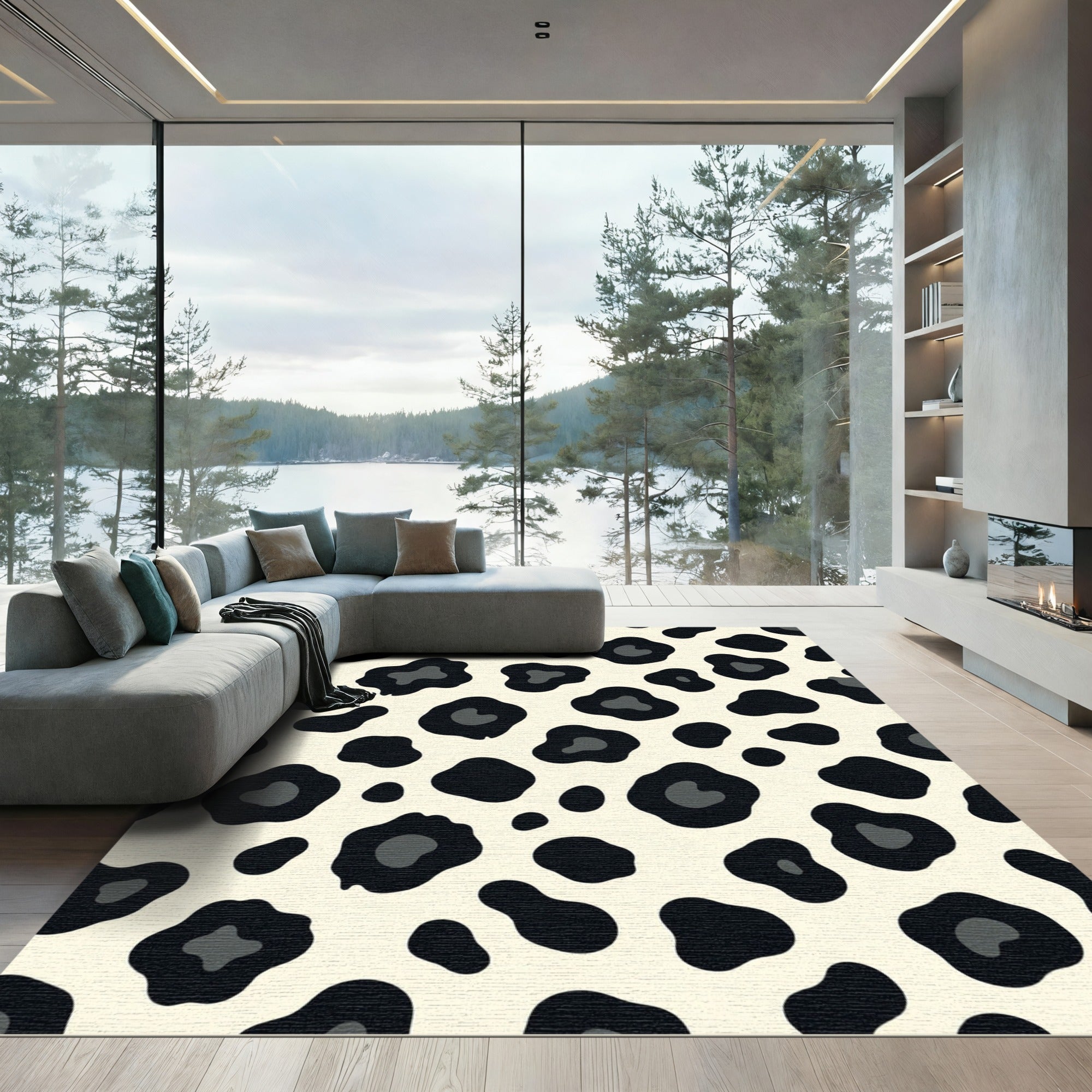 Cream Black Wild Spots Rug