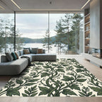 Vintage Botanical Green Floral Vine Rug