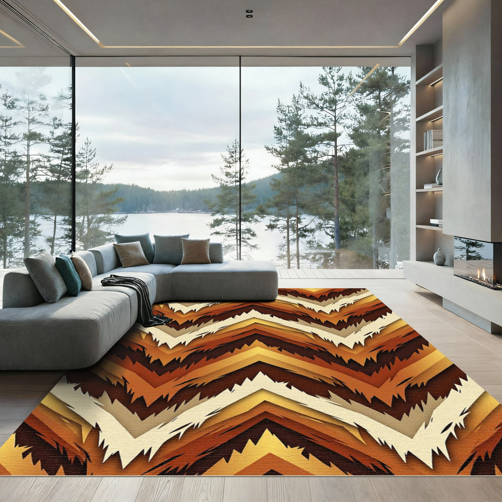 Earthy Tones Zigzag Chevron Rug