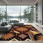 Red Golden Pyramid Native Sun Rug