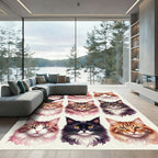 Furry Feline Portrait Collection Rug