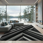 Monochromatic Overlapping Stripe Composition Rug
