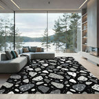 Monochromatic Terrazzo Stone Splash Rug